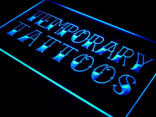 Temporary Tattoos Art Shop Decal Neon Light Sign